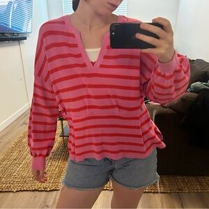 Red and pink sweater